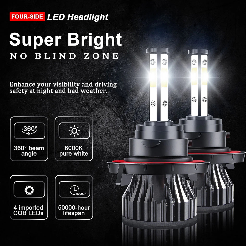 White LED Headlights Combo Bulbs Q778408