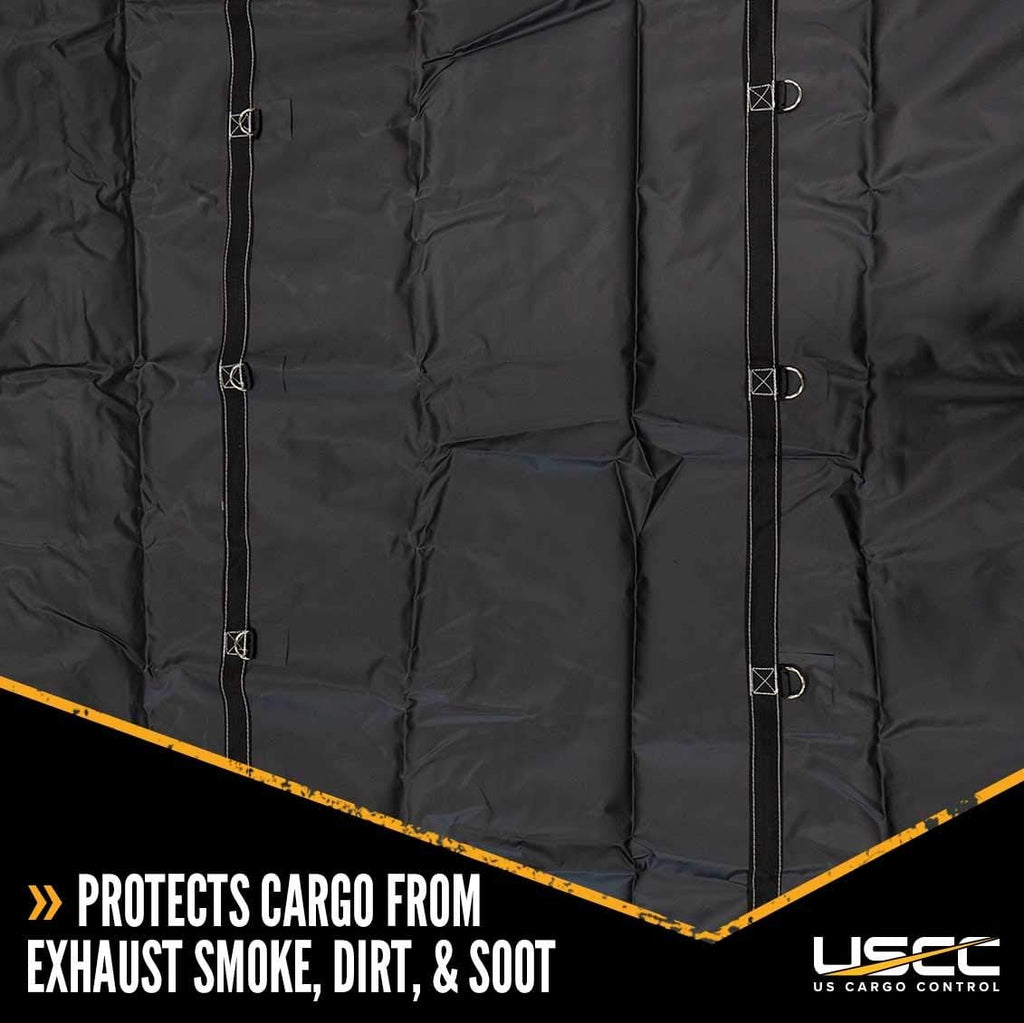Heavy-Duty Smoke Tarp - 9.666 Feet Long x 10.75 Feet Wide - 18 Ounce PVC-Coated Polyester D38986