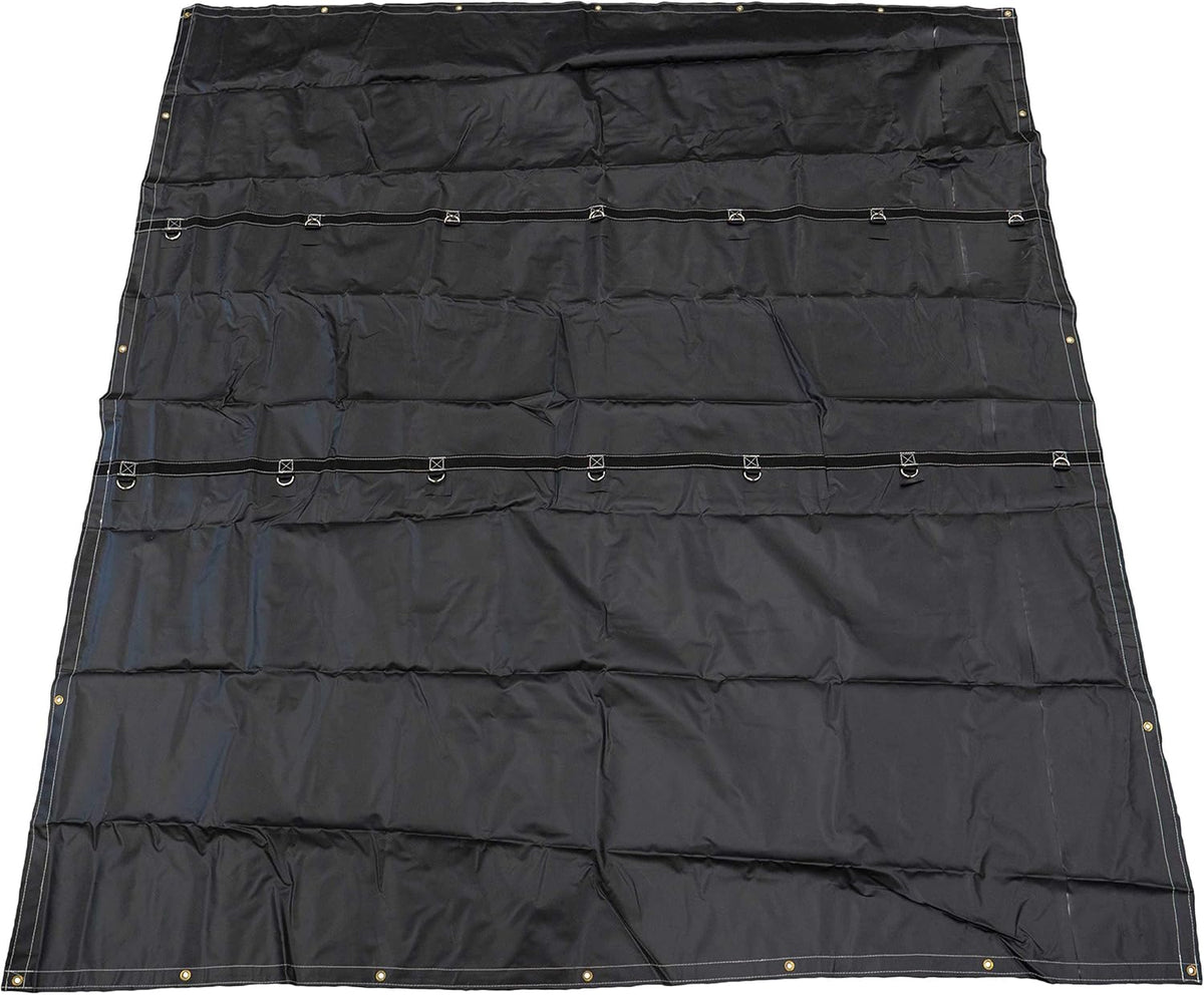 Heavy-Duty Smoke Tarp - 9.666 Feet Long x 10.75 Feet Wide - 18 Ounce PVC-Coated Polyester D38986