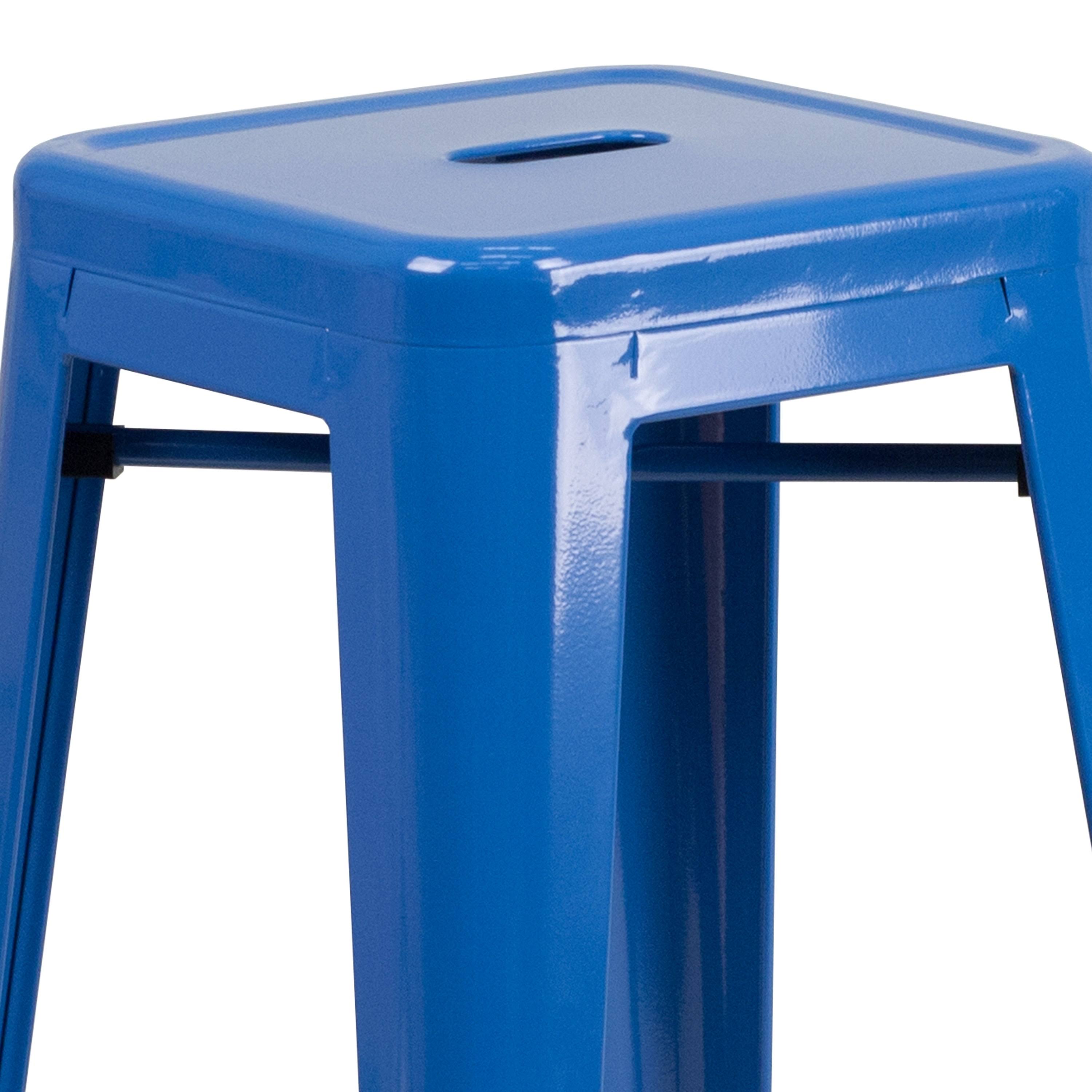 Yellow Backless Metal Barstool Y145740