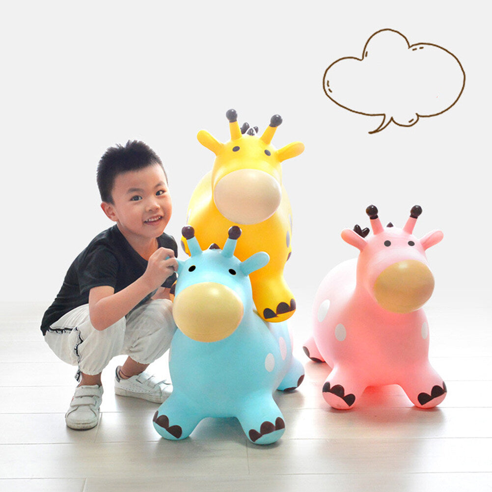 Inflatable Jumping Horse Toy with Air Pump (Pink) U541