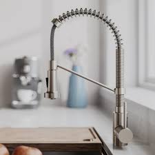 Commercial Kitchen Faucet with Soap Dispenser, Spot Free Stainless Steel V30502