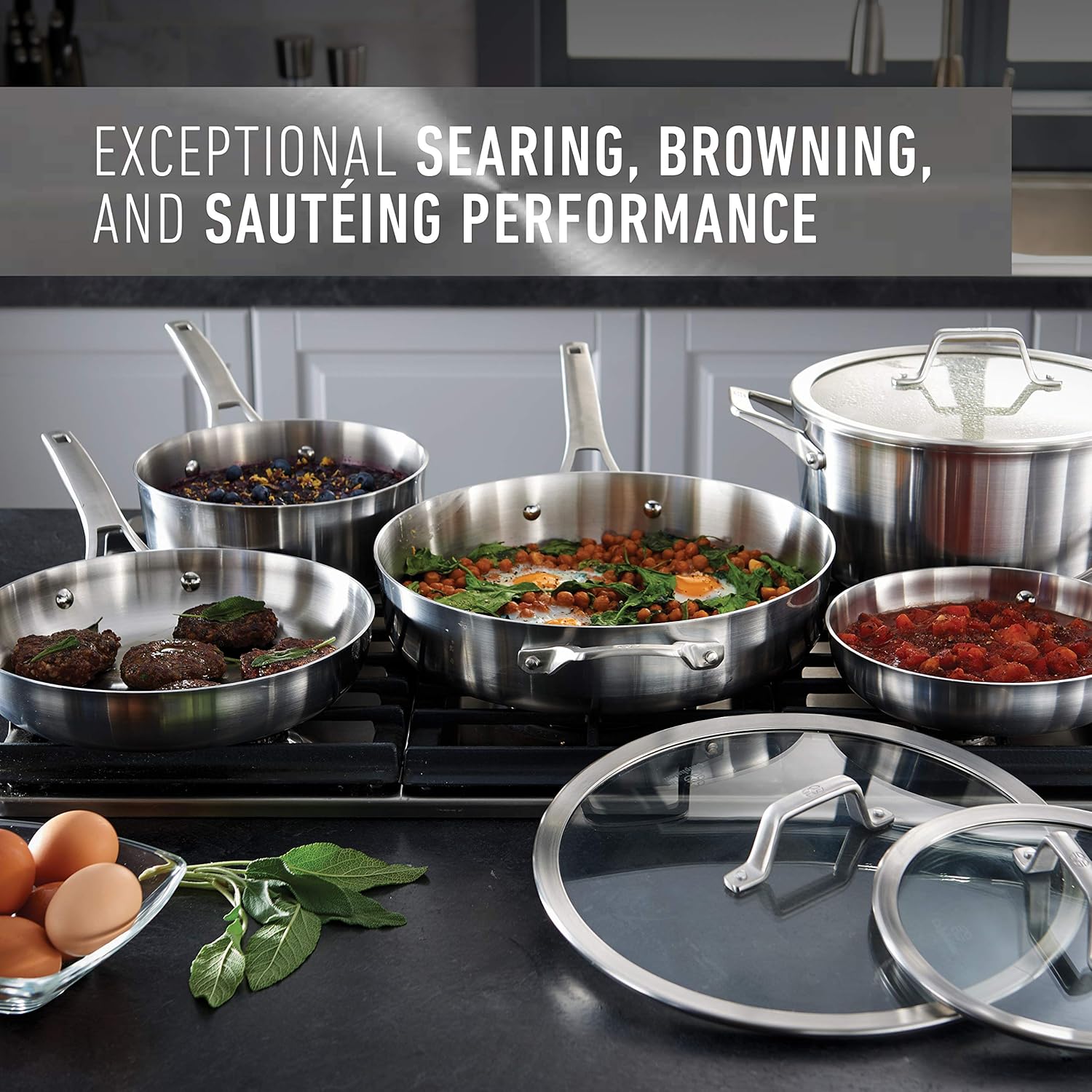 11-Piece Stainless Steel Cookware Set C2267