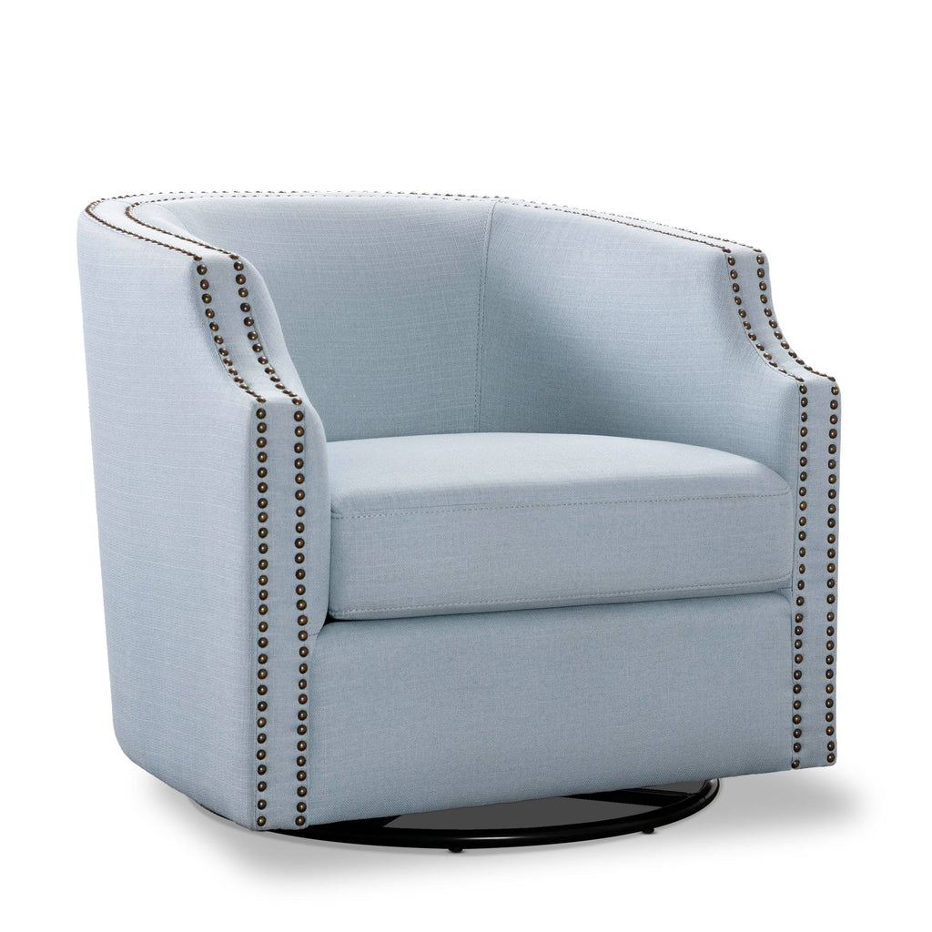 Sky Blue Swivel Barrel Chair O69440