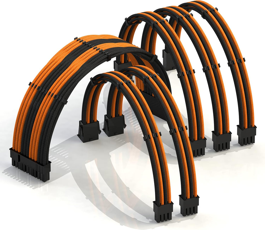 30cm Braided PSU Cable Extension Kit Blueblack Pack of 2 G35439