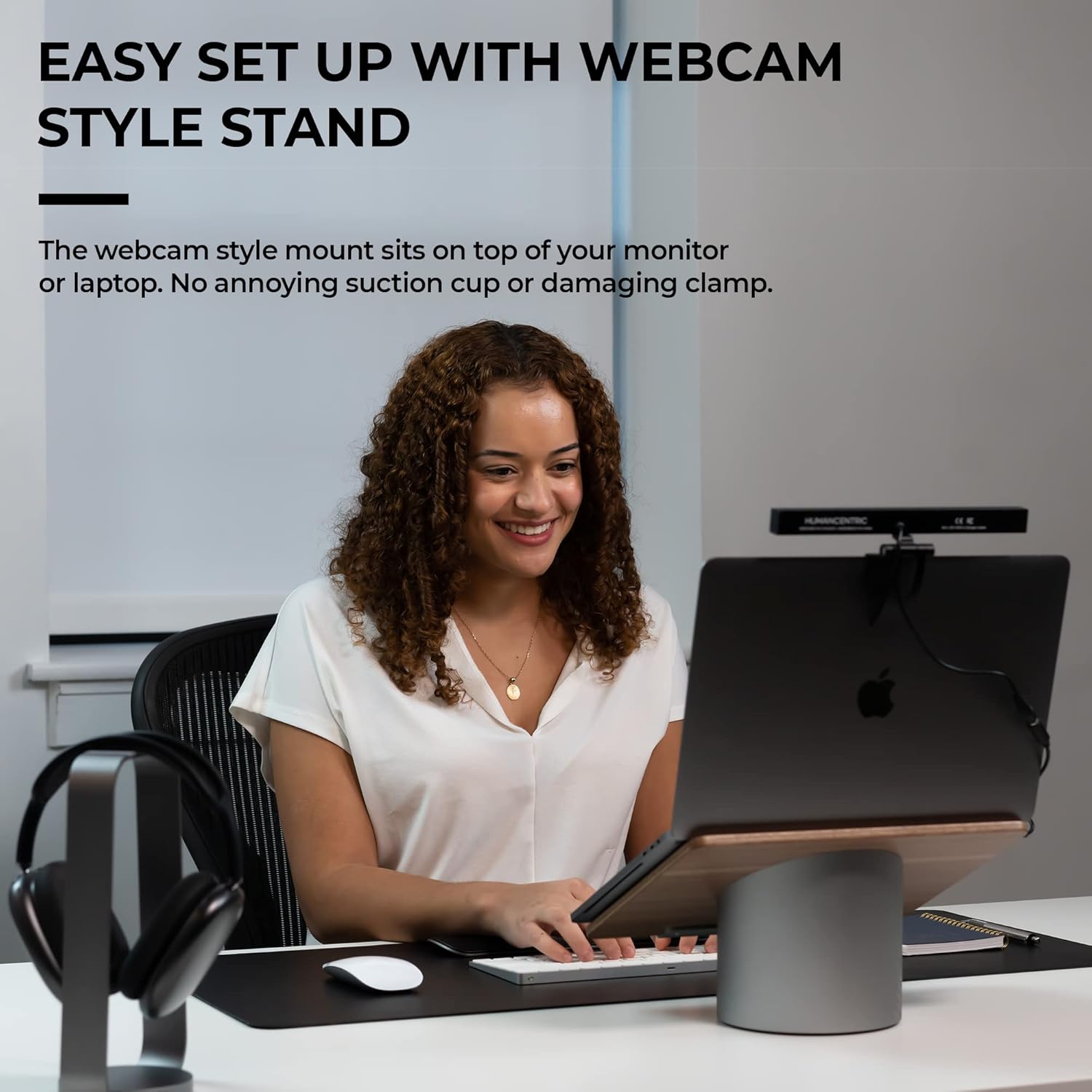 Video Conference Lighting for Monitor and Laptop, USB-C, Single Kit V494853
