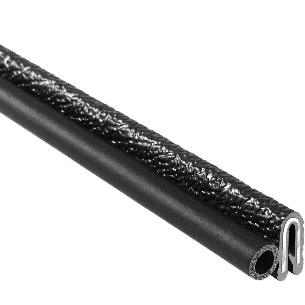 Trim Seal with Side Bulb, 25’ Length, PVC Plastic Trim with EPDM Rubber Seal, Pack of 2 J3758