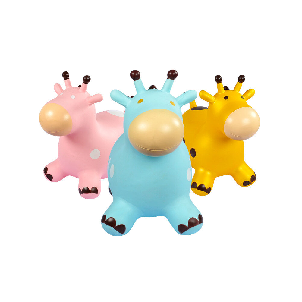 Inflatable Jumping Horse Toy with Air Pump (Pink) U541