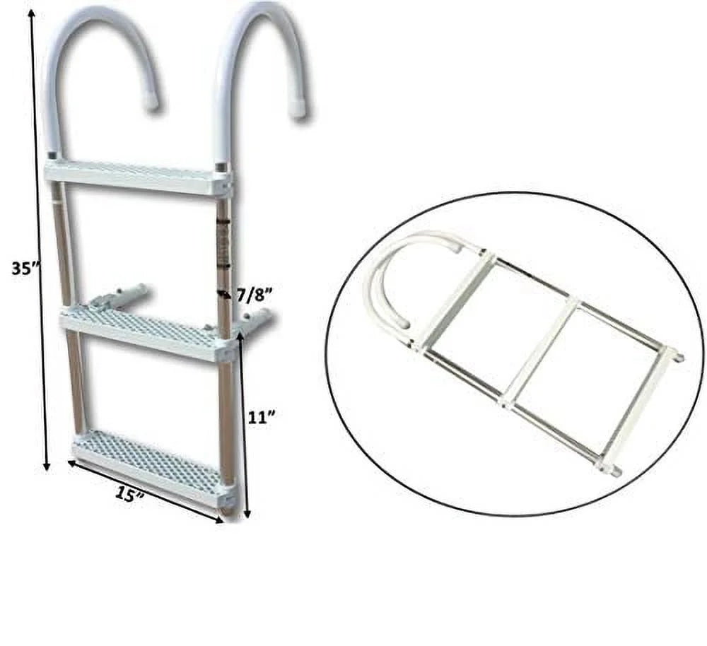 White 3 Steps Swim Boarding Ladder G96151
