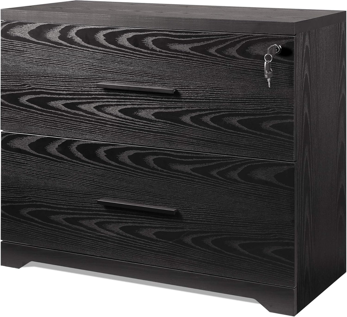 Black 2-Drawer Wood Lateral File Cabinet V351772