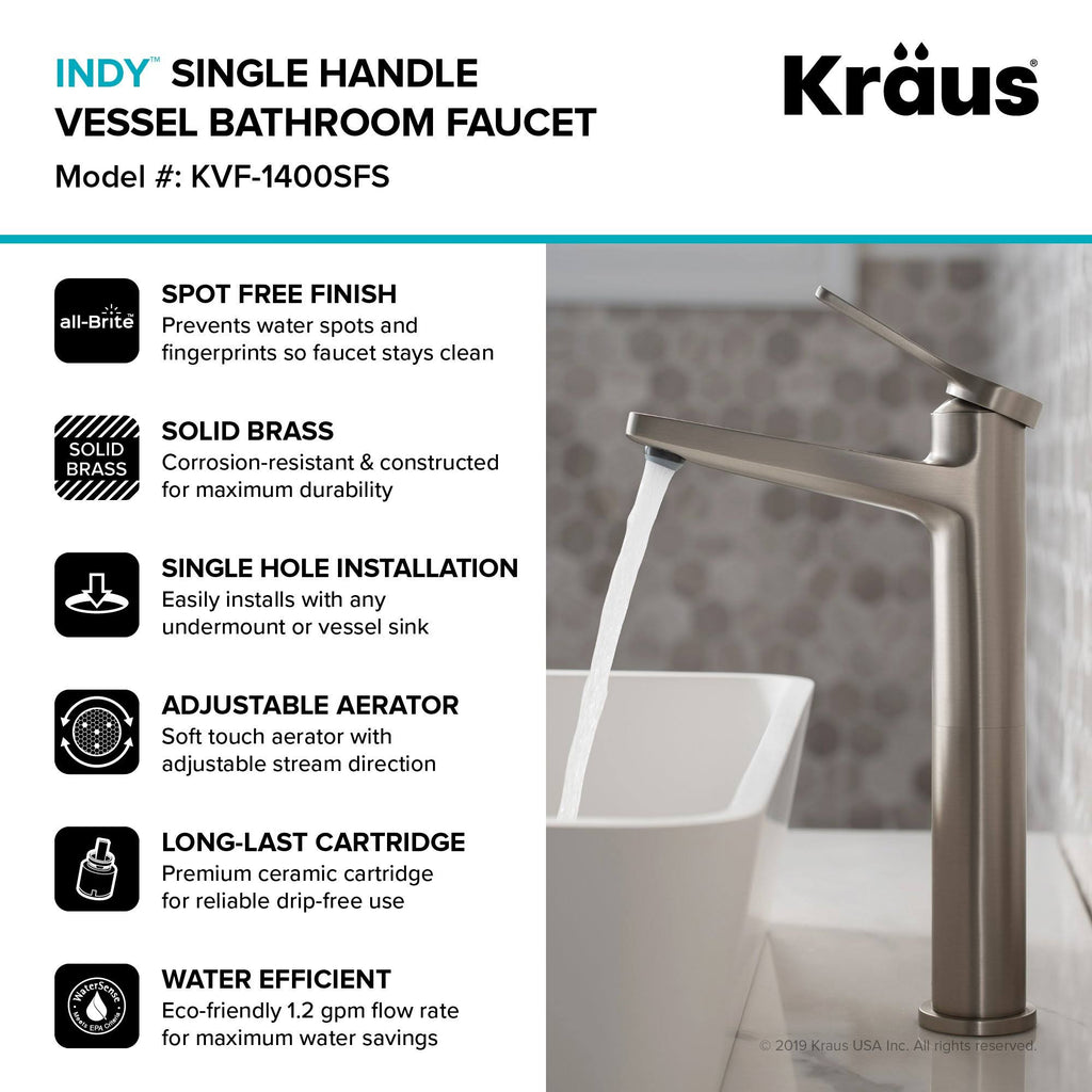 2-Pack Vessel Bathroom Faucet Spot Free Stainless Steel Z6711