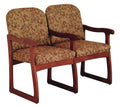 Mahogany Finish Sled Base Double Chair K3950