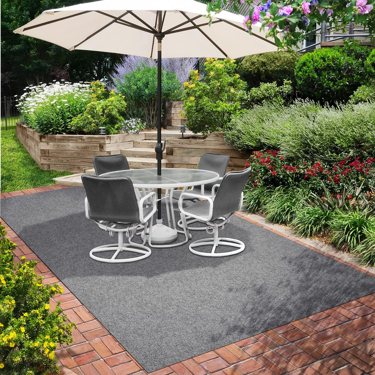 Indoor Outdoor Carpet with Rubber Marine Backing - Gray - 6 Feet x 10 Feet G556