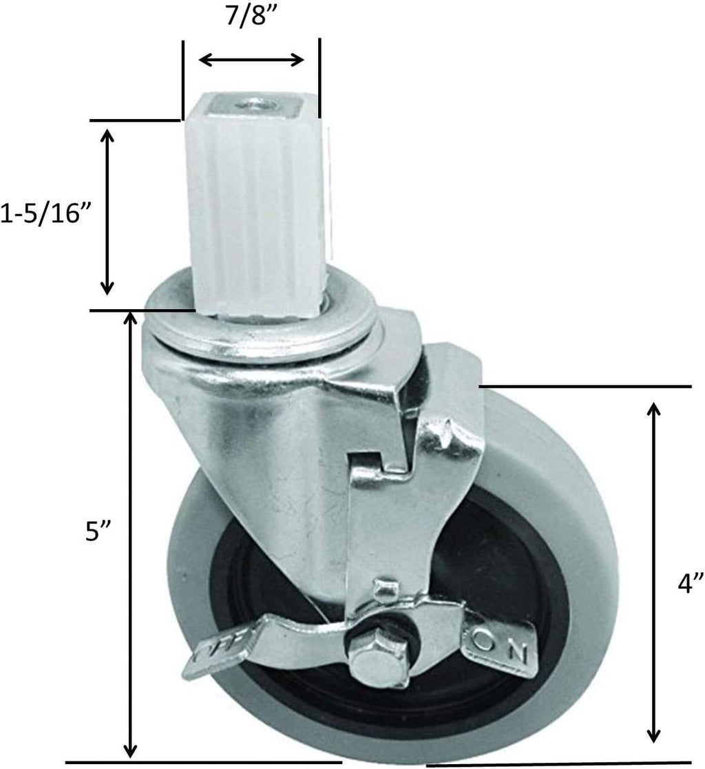 Stainless Steel Utility Cart with 5-Inch Swivel Casters Q3191