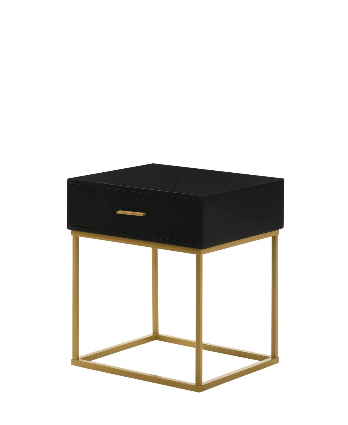 White One Drawer Dresser with Gold Legs O8904