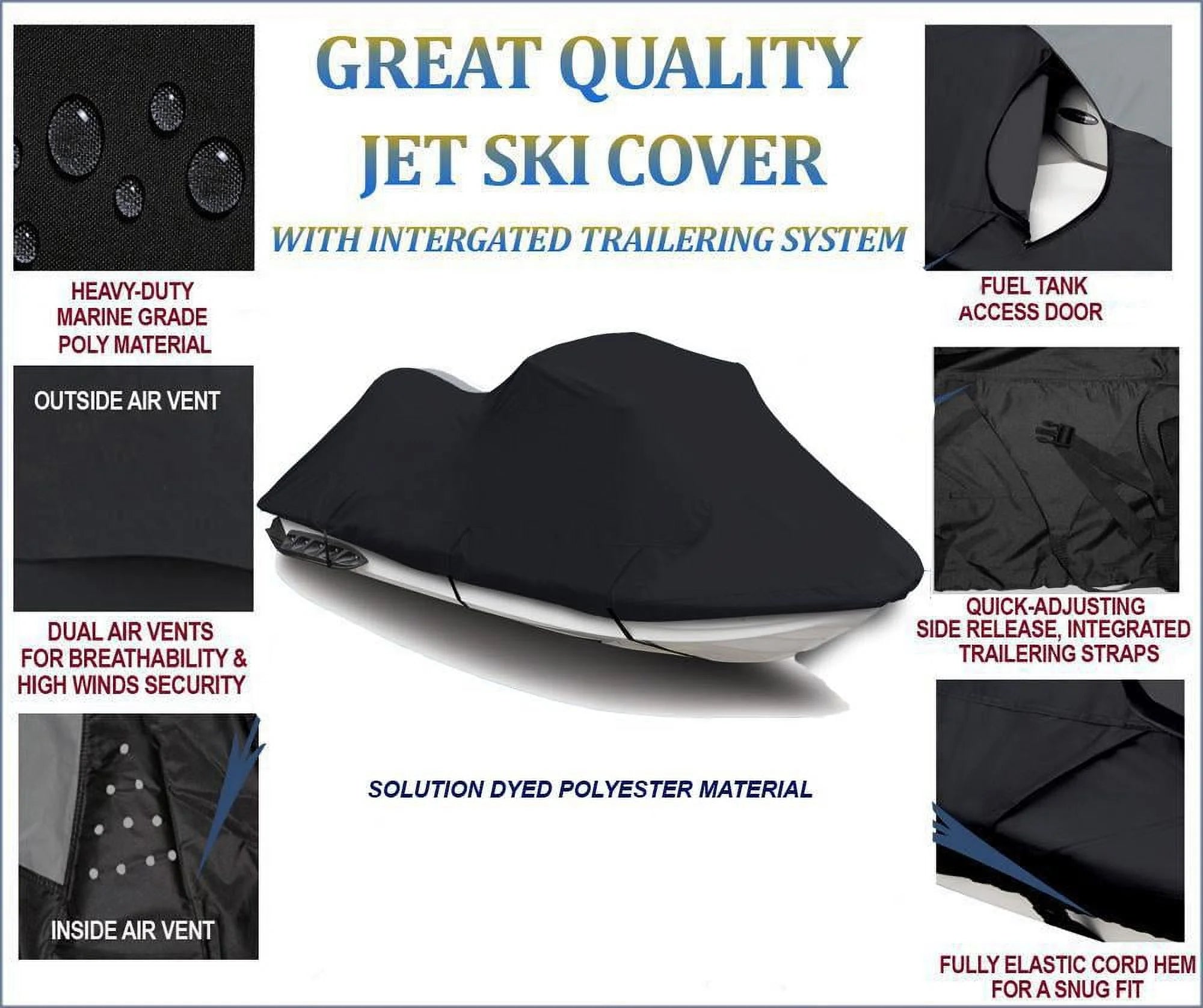 Black 600 Denier JetSki Cover R50791