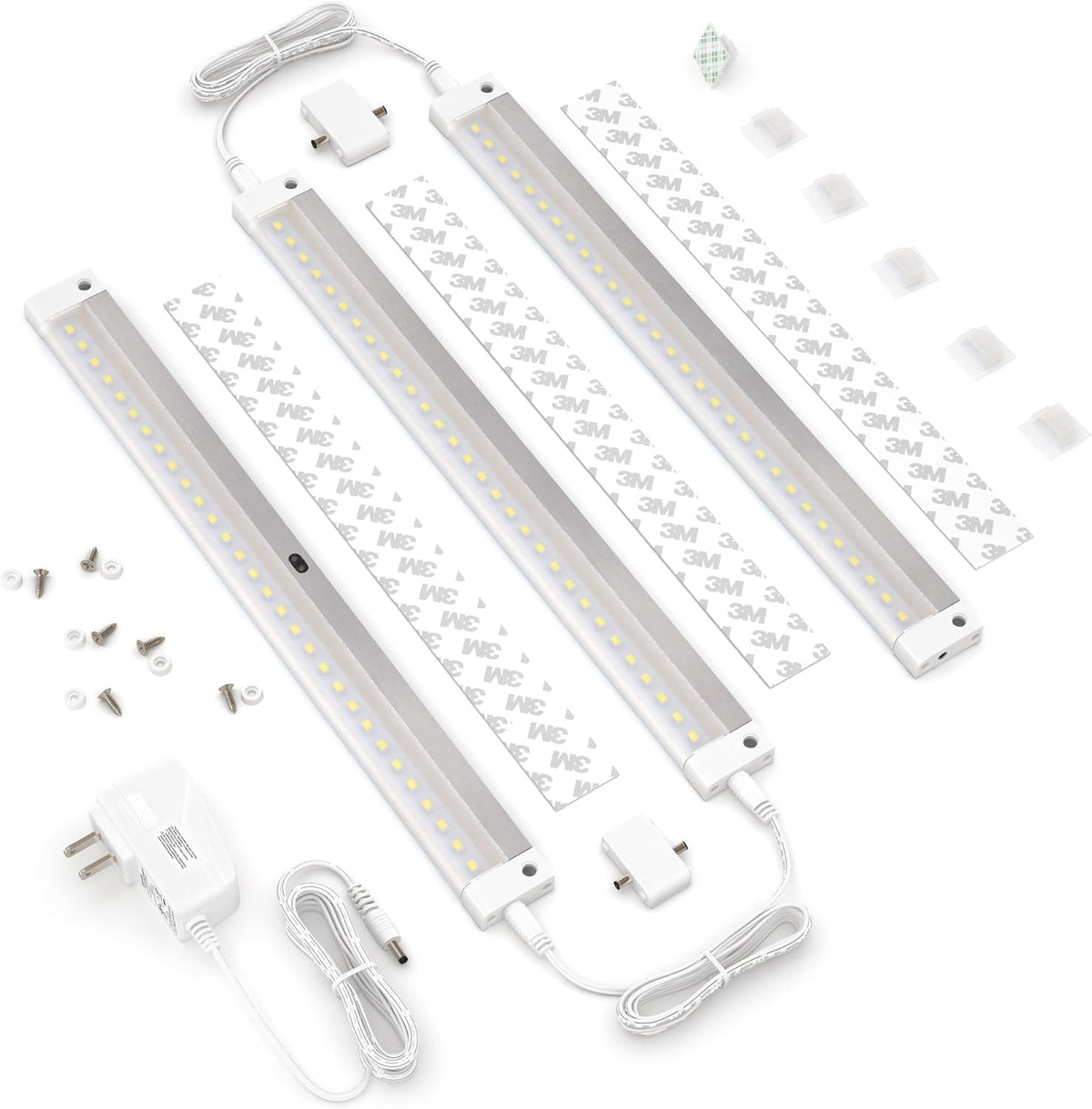 White Finish 3 Panel LED Dimmable Under Cabinet Lighting Kit X696238