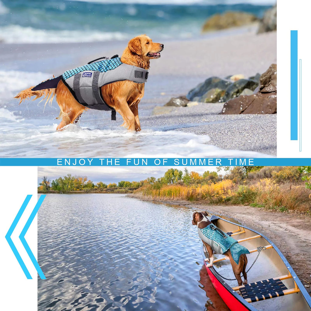 Reflective Adjustable Dog Life Jacket with Rescue Handle E4673
