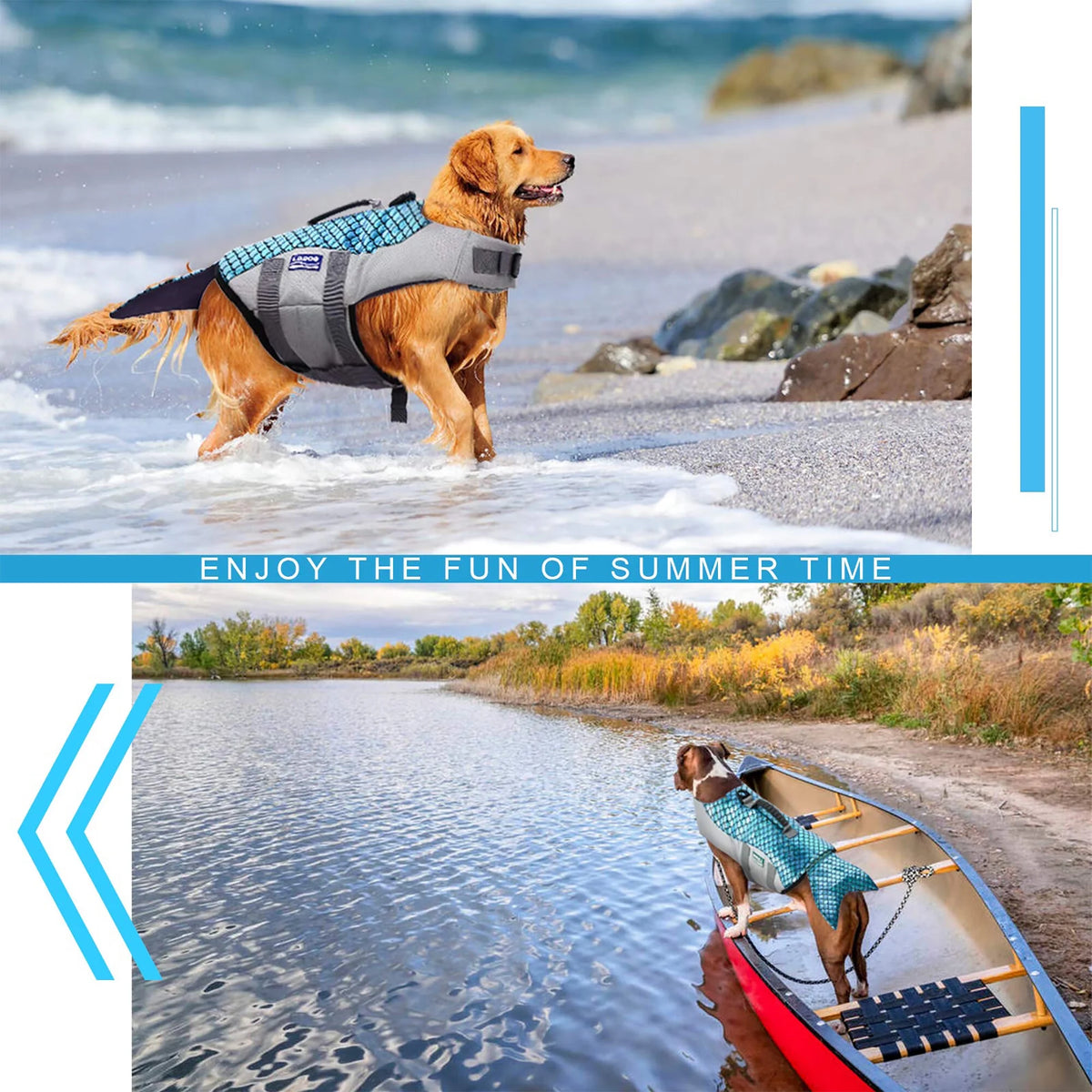 Reflective Adjustable Dog Life Jacket with Rescue Handle E4673