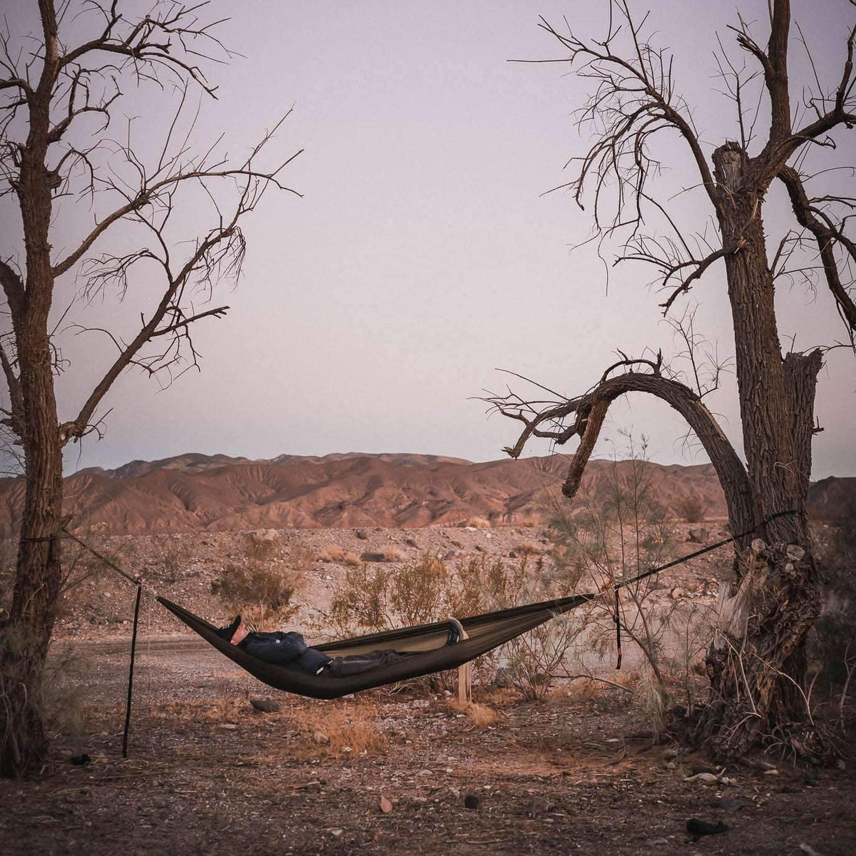 Olive Green Camping Hammock with Tree Straps S4457