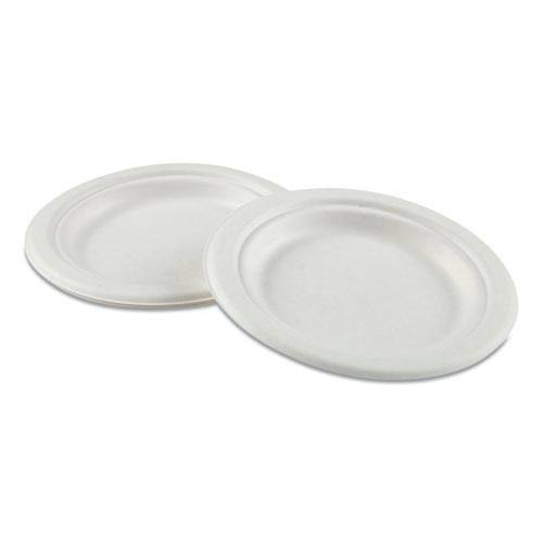5-Compartment Bagasse Molded Fiber Dinnerware Tray, White, 500/Carton Y949