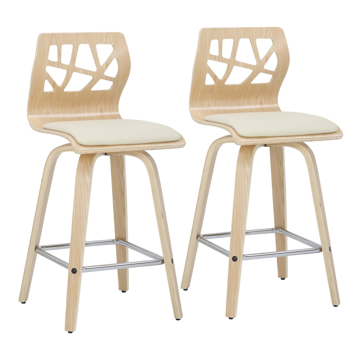 Set of 2 Natural Wood Counter Stool G848384