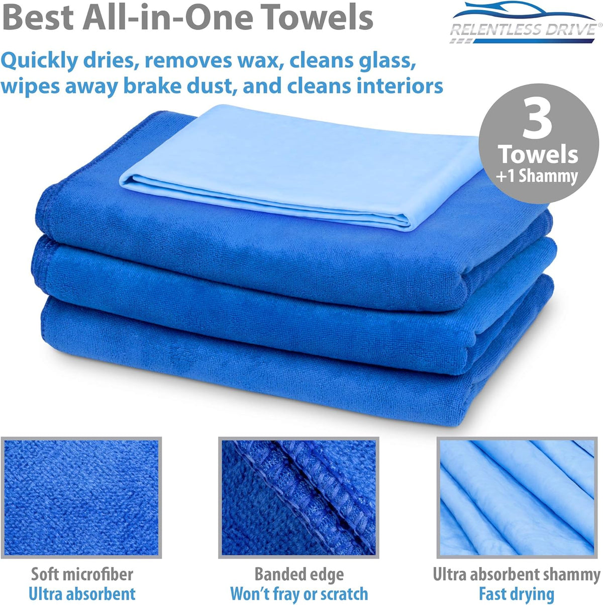 Large Car Drying Towel 24” x 60” (5 Pack) Microfiber Towels L204297