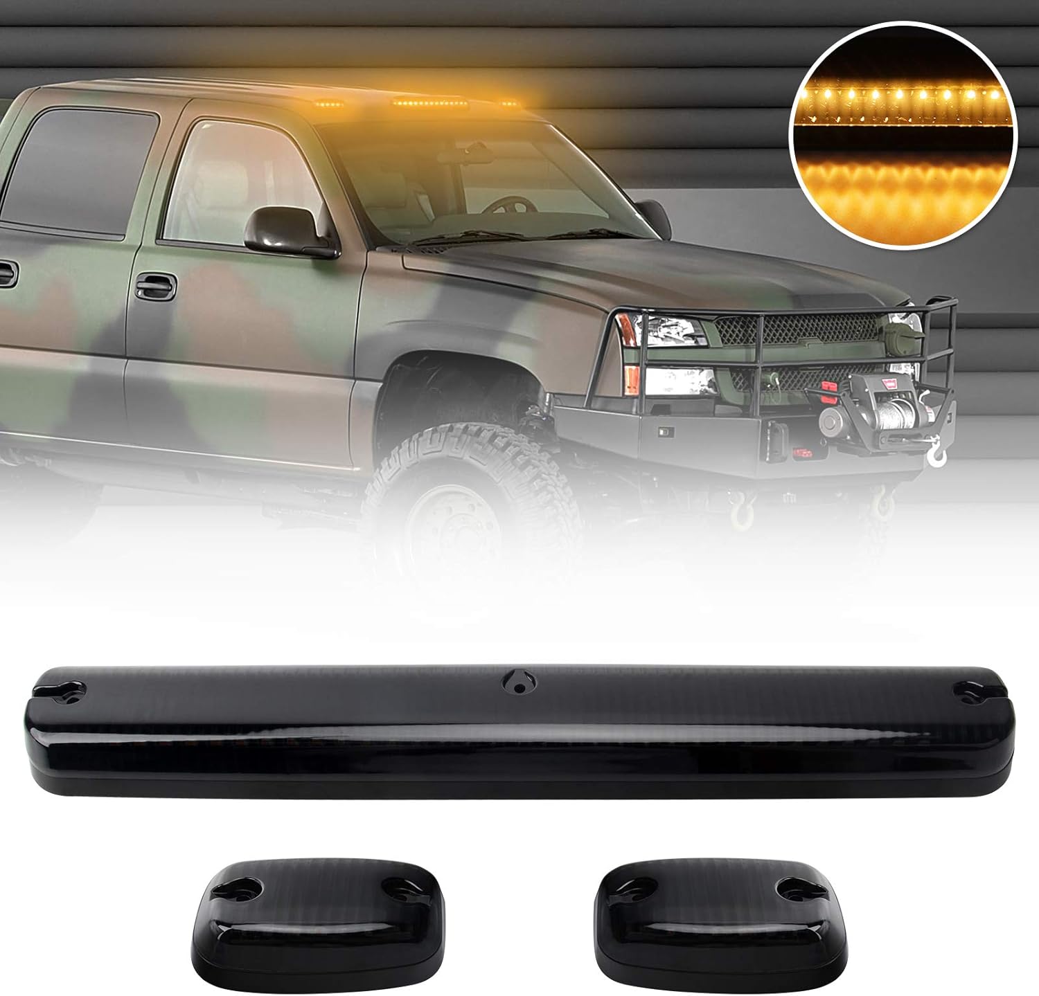 Smoke Cover Lens 30 Led Cab Marker Light Assembly, 3PCS N5178