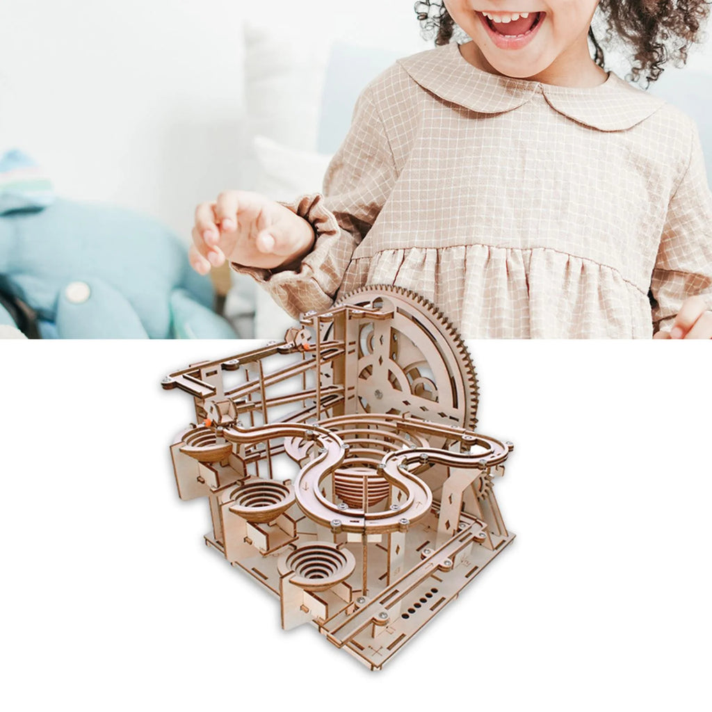 DIY Wooden 3D Puzzle Marble Run Building Kits Construction Play Set C236