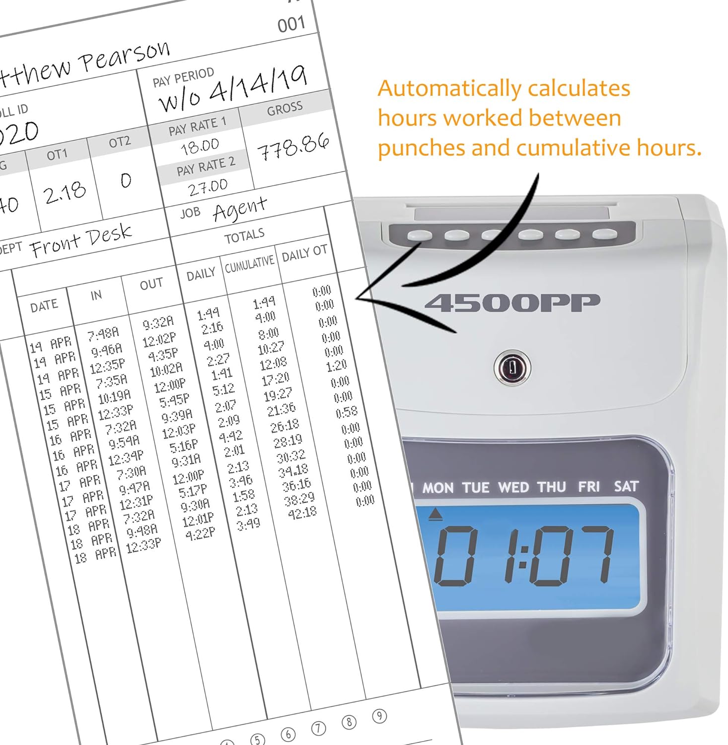 100 Pack Time Cards for Calculating Time Clock V866