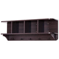 Black 5 Hook Wall Mounted Coat Rack with Storage X6621