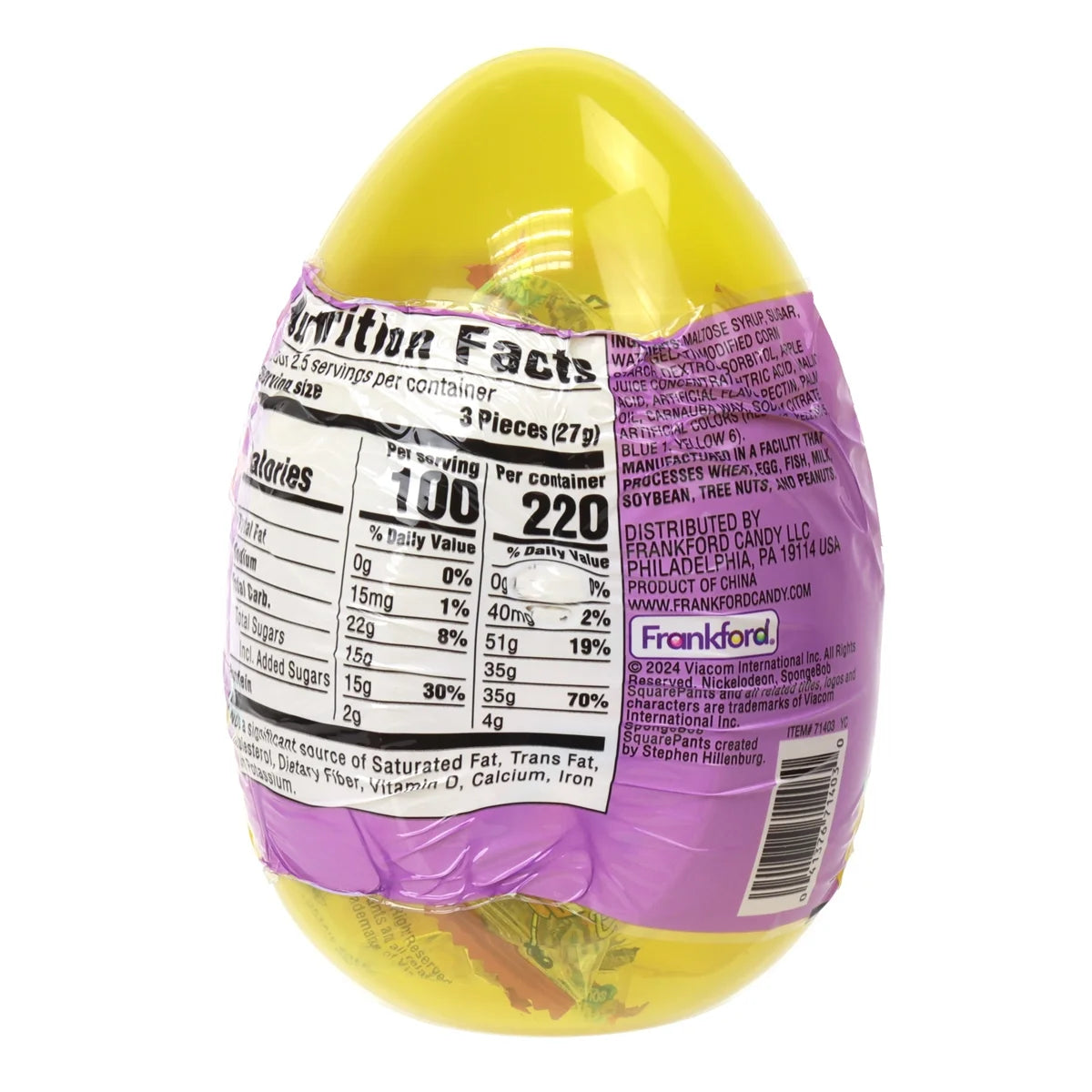 Easter Gummy Candy Filled Giant Egg, 2.22oz R868