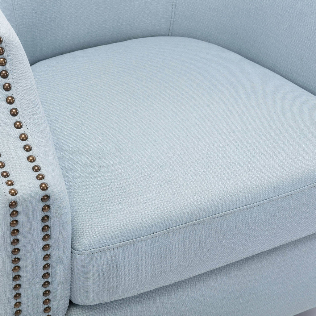 Sky Blue Swivel Barrel Chair O69440