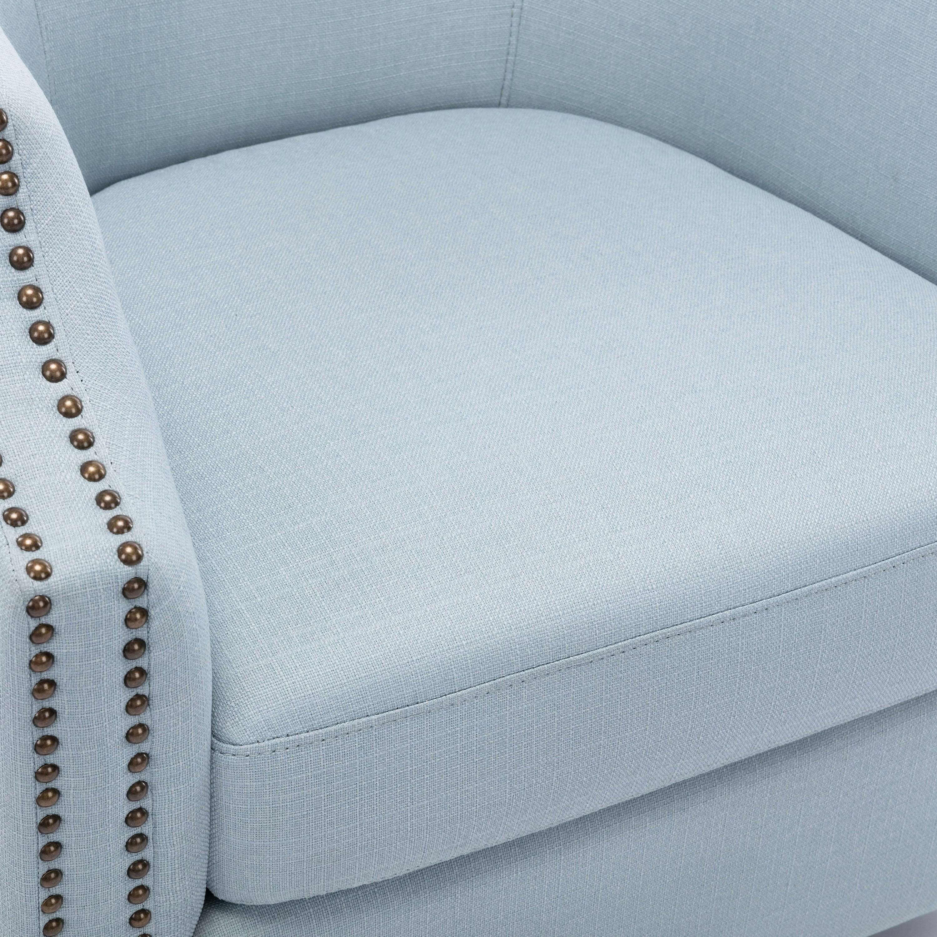 Sky Blue Swivel Barrel Chair O69440