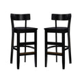 Solid Wood Set of Two Barstools in Black X47782