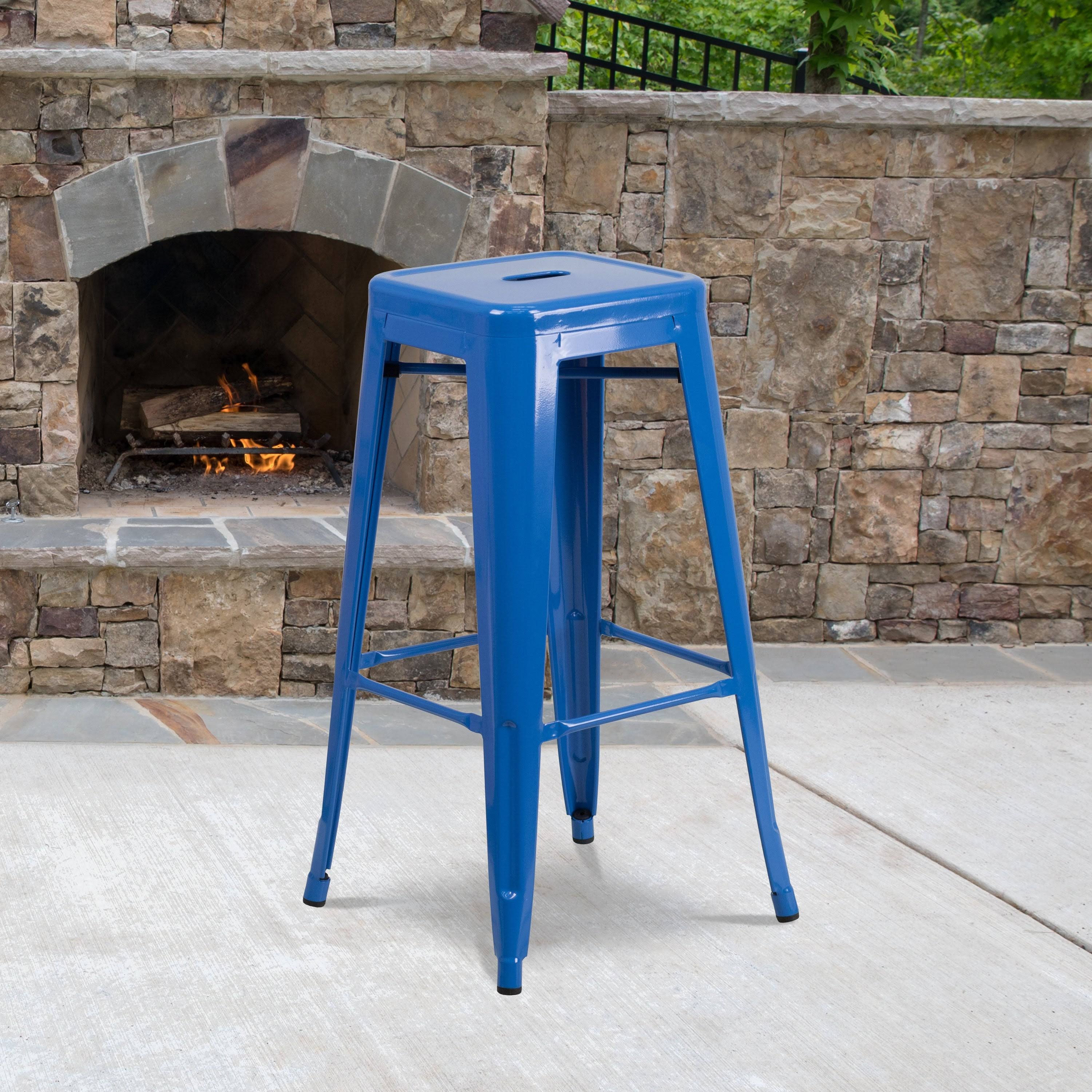Yellow Backless Metal Barstool Y145740