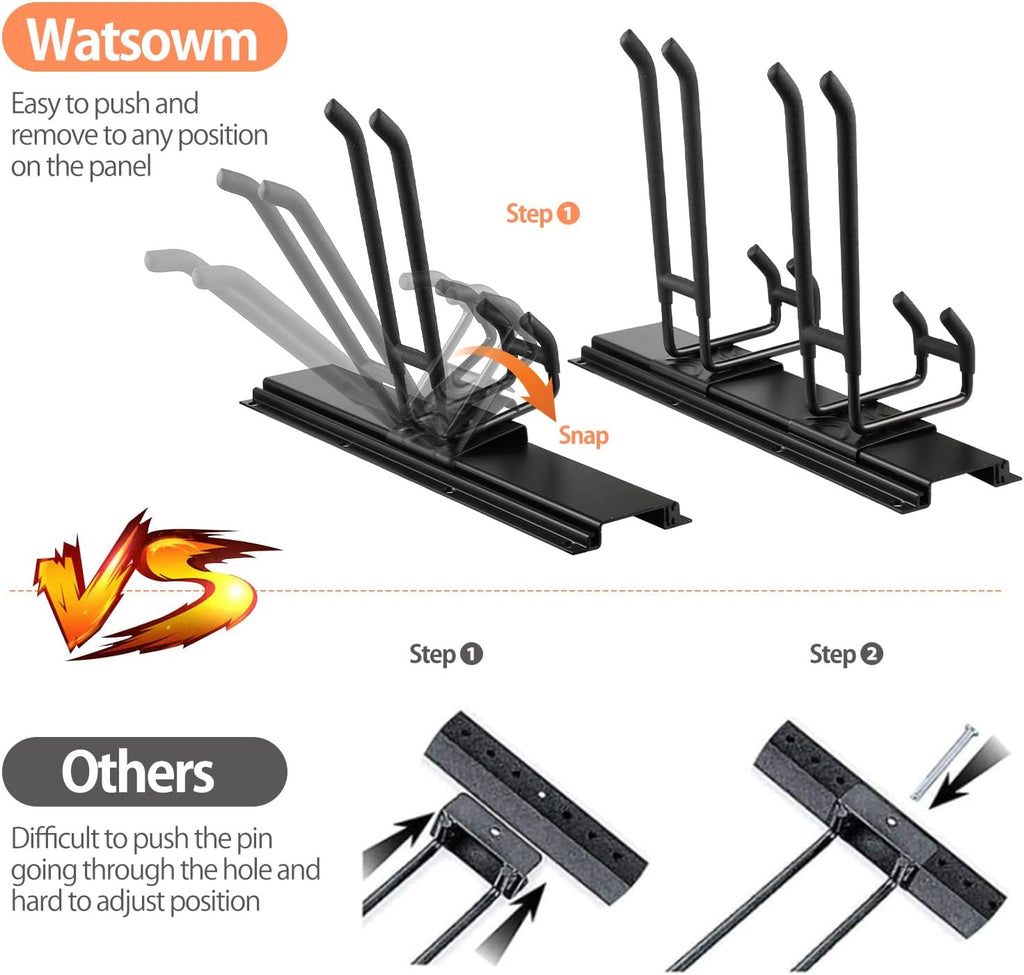 14 PCS Steel Garage Tool Organizer Wall Mounted with 10 Hooks J4460