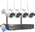 8CH 2K Wireless Security Camera System with 1TB Hard Drive 4Pcs 1296P 3.0MP Night Vision WiFi Cameras S7455