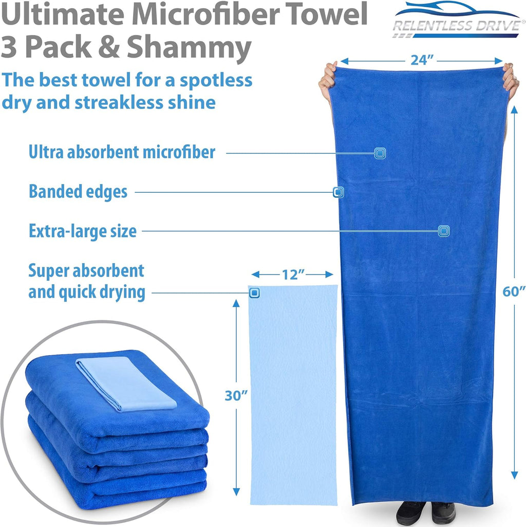 Large Car Drying Towel 24” x 60” (5 Pack) Microfiber Towels L204297