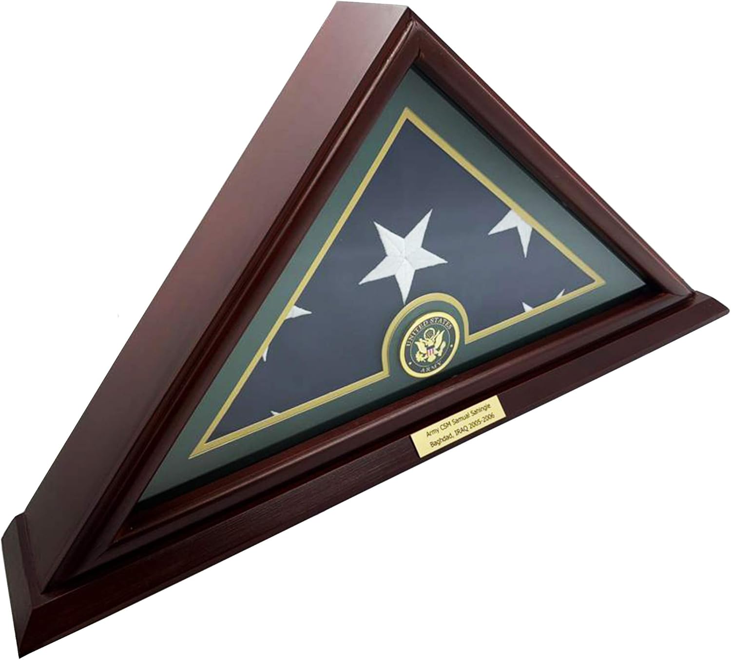 Solid Wood Cherry Finish Wall Mounted Flag Display Case X883
