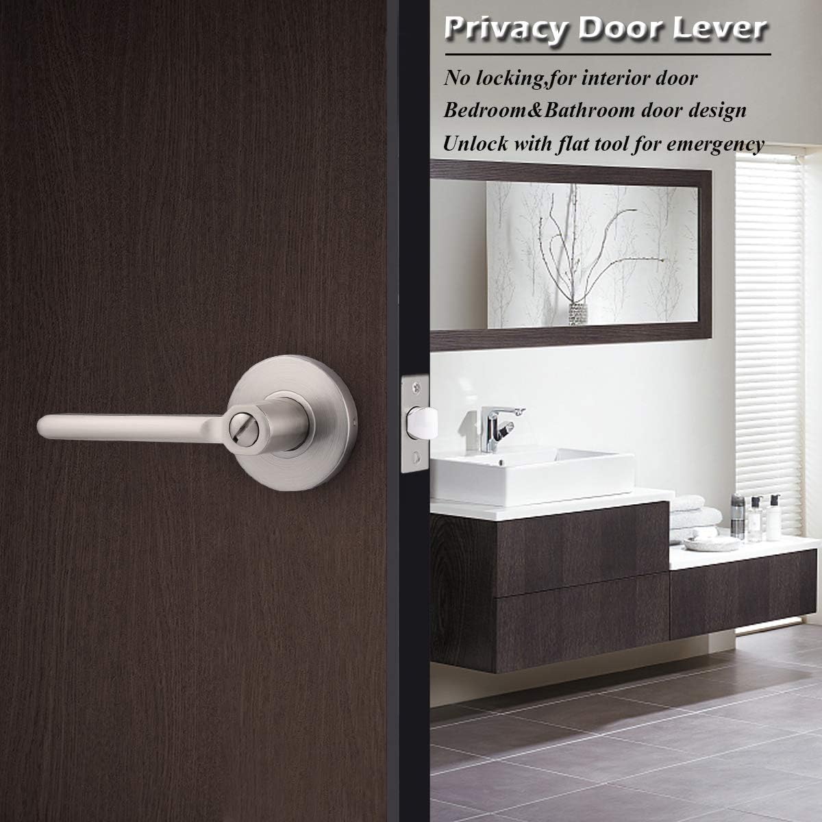 10 Pack Privacy Door Knobs in Satin Nickel J929169