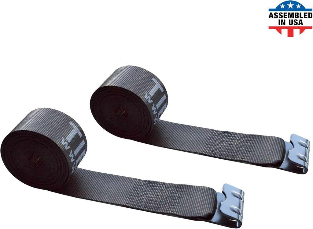 Blue Tie Down Straps Pack of 4 Heavy Duty Winch Strap with Flat Hooks K352