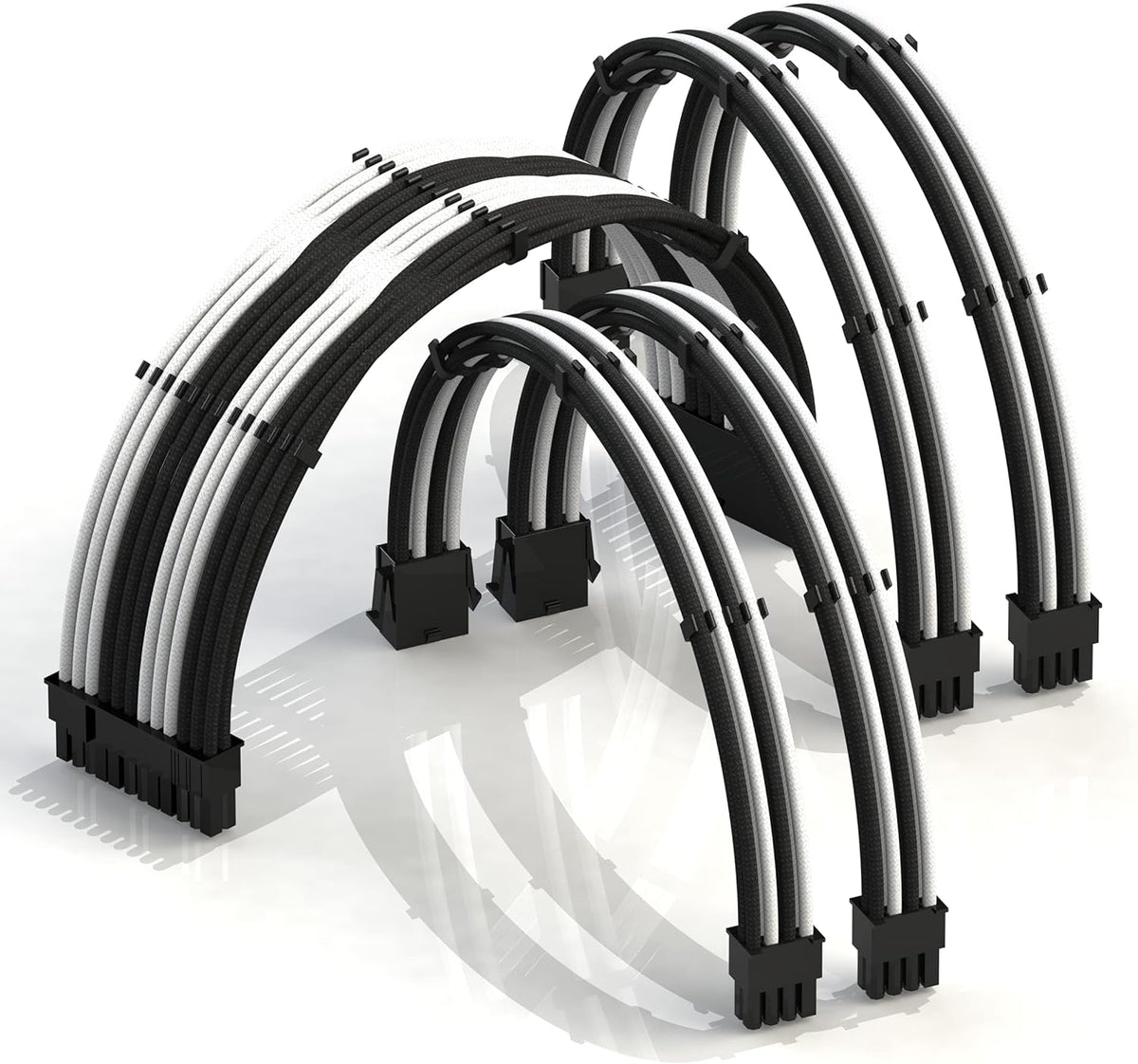 30cm Braided PSU Cable Extension Kit Blueblack Pack of 2 G35439