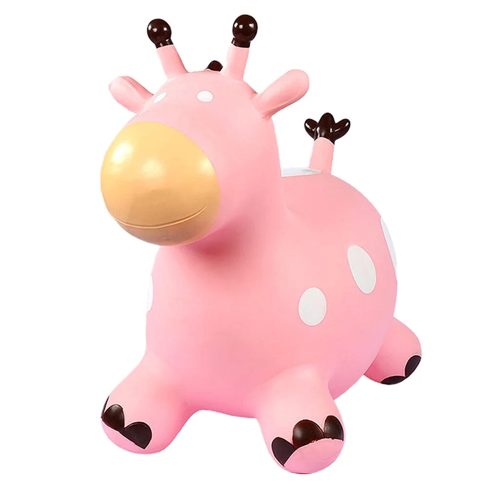 Inflatable Jumping Horse Toy with Air Pump (Pink) U541