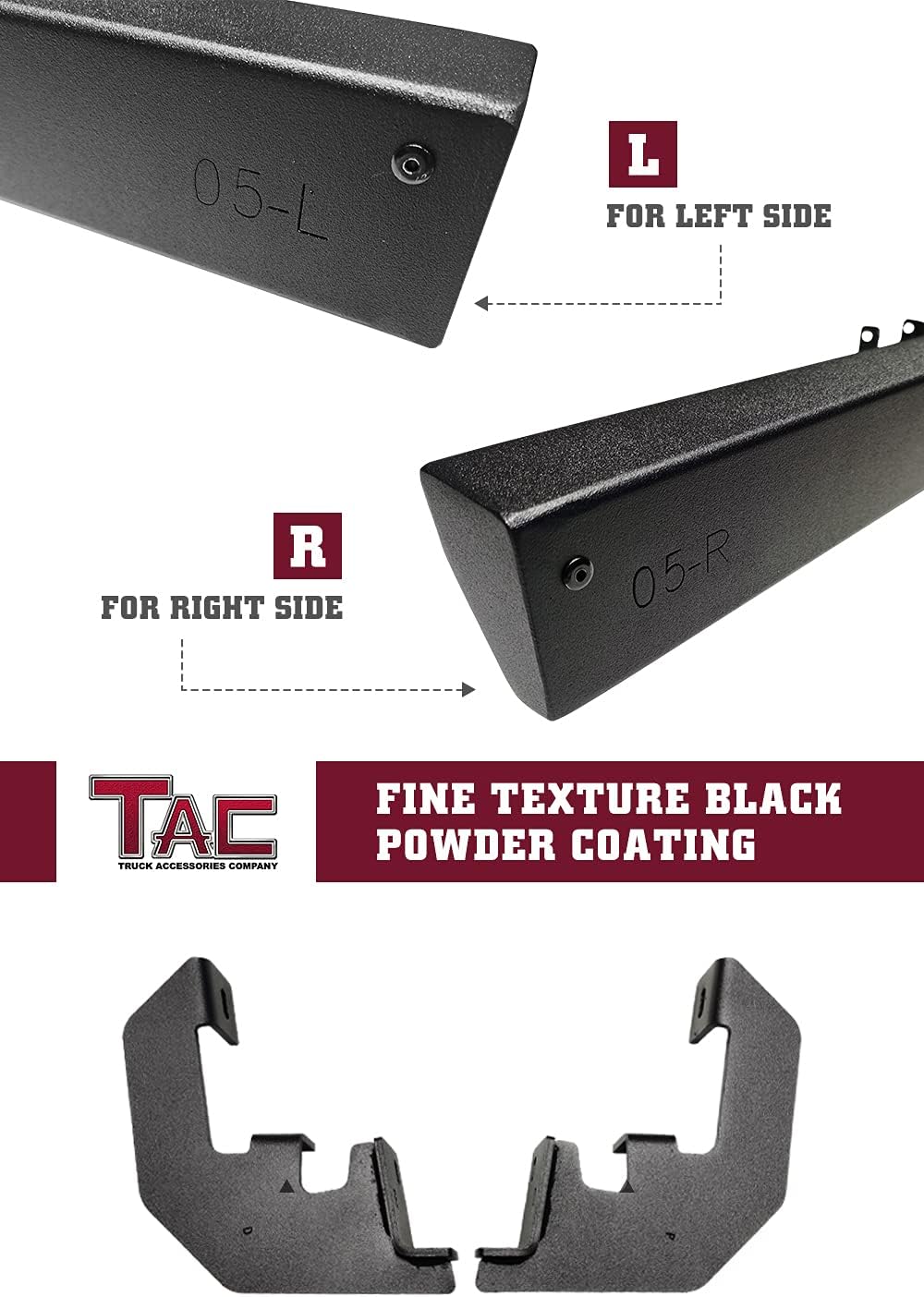 Fine Texture Black Running Boards (2pcs) C691465