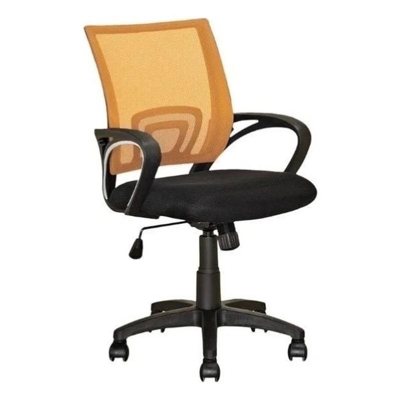 Orange Mesh Fabric Swivel Office Chair D15437