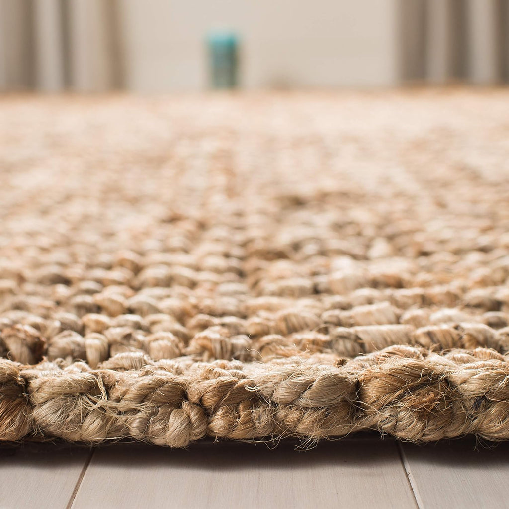 Natural Fiber Collection X-Large Area Rug - 11' x 15', Natural, Handmade Chunky Textured Jute 0.75-inch Thick L752