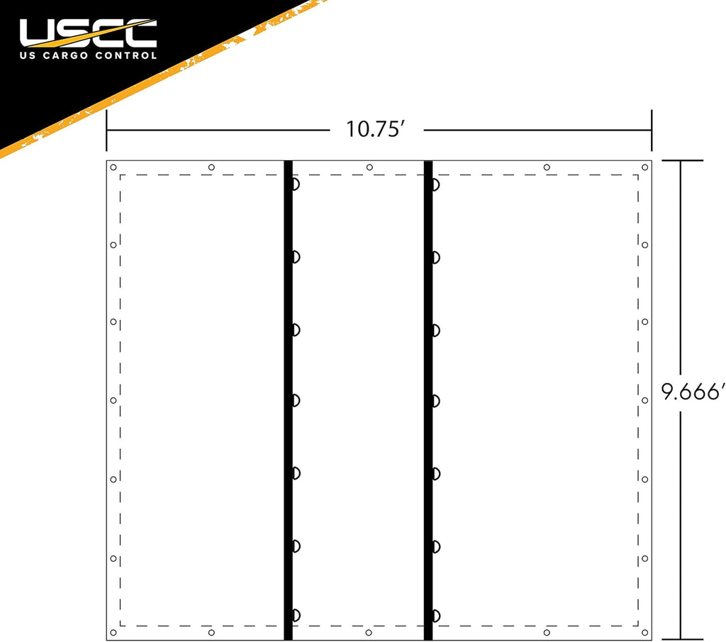 Heavy-Duty Smoke Tarp - 9.666 Feet Long x 10.75 Feet Wide - 18 Ounce PVC-Coated Polyester D38986