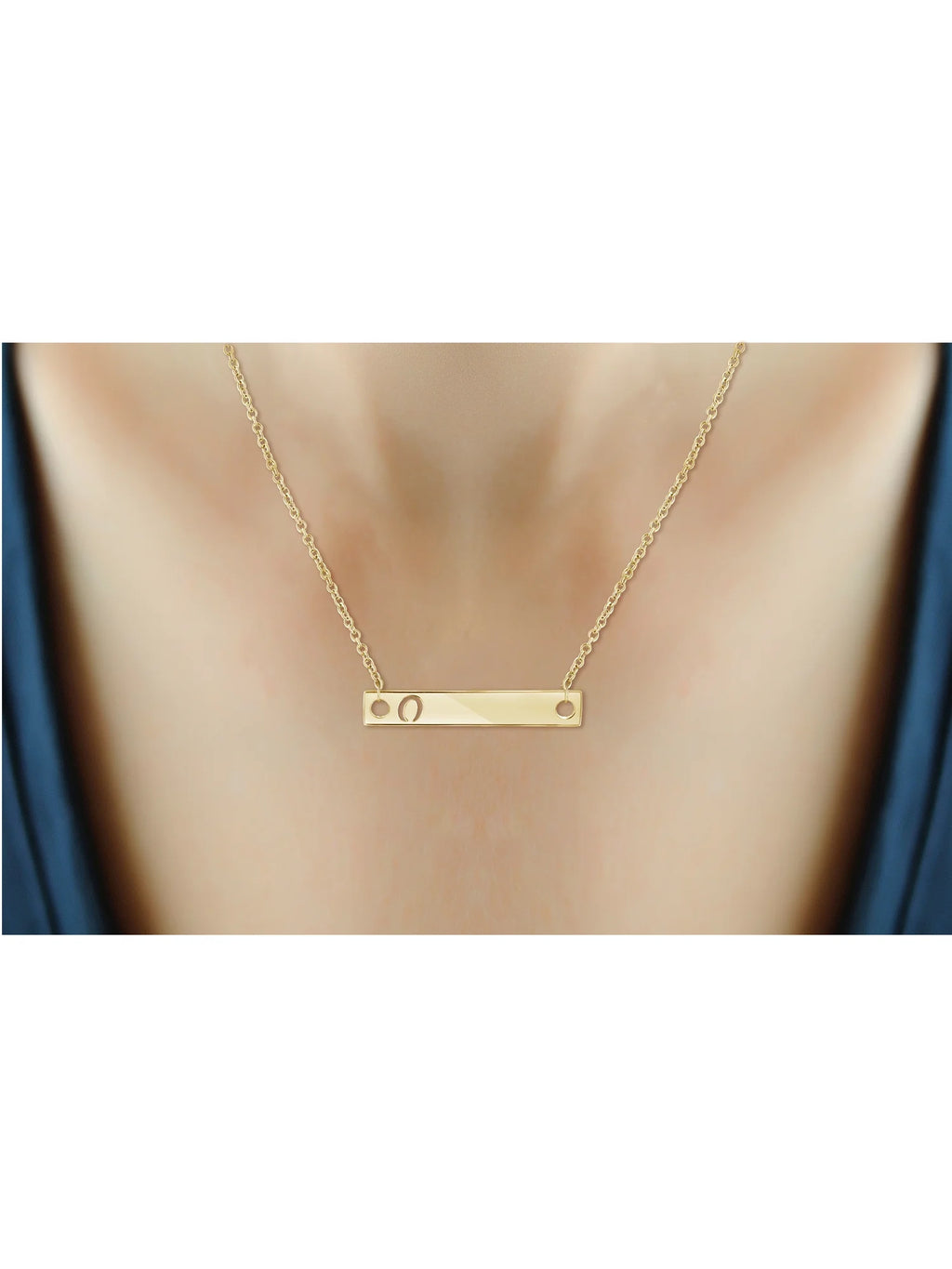 14K Gold Over Silver Bar Necklace K550101