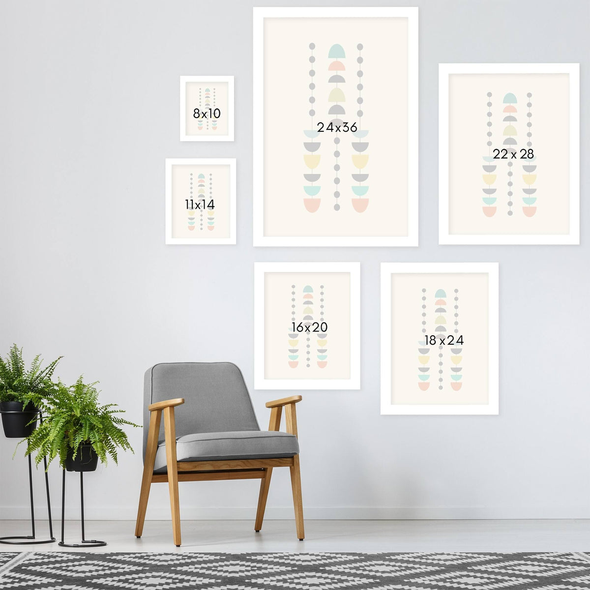 White Framed Print Set V606